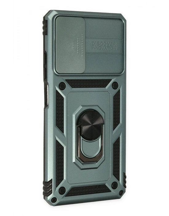 Newface Xiaomi Redmi Note 11 Pro Kılıf Pars Lens Yüzüklü Silikon - Yeşil