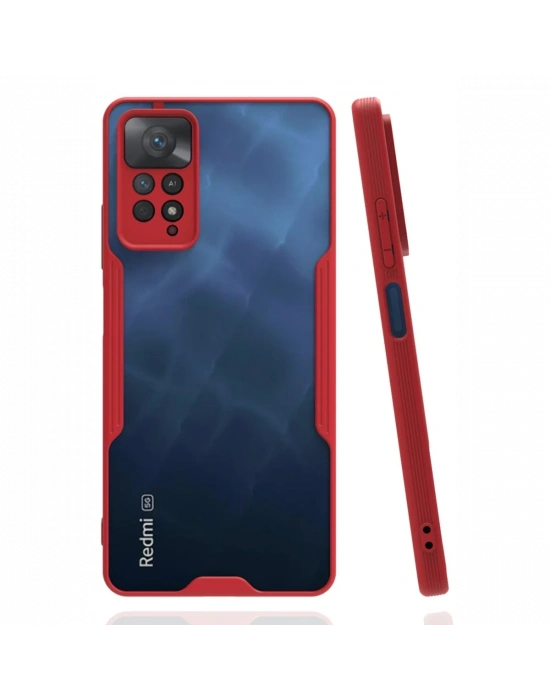 Newface Xiaomi Redmi Note 11 Pro Kılıf Platin Silikon - Kırmızı