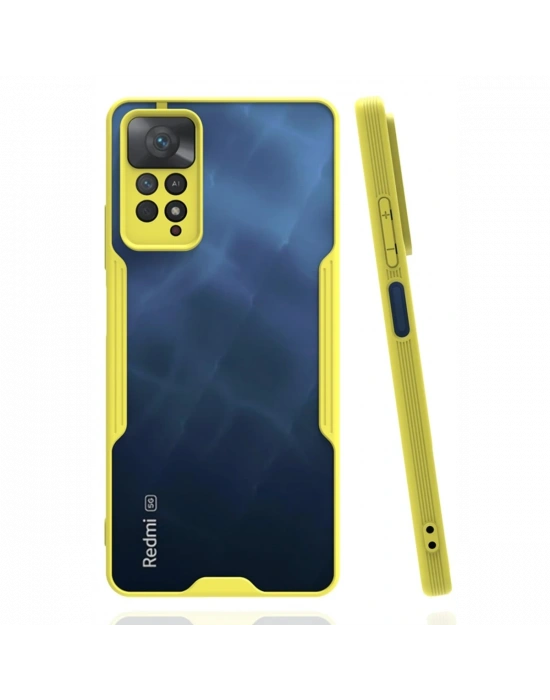 Newface Xiaomi Redmi Note 11 Pro Kılıf Platin Silikon - Sarı