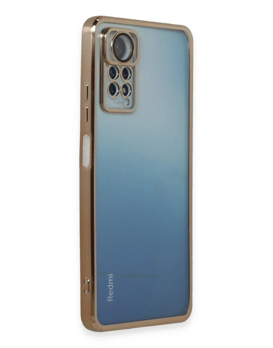 Newface Xiaomi Redmi Note 11 Pro Kılıf Razer Lensli Silikon - Gold