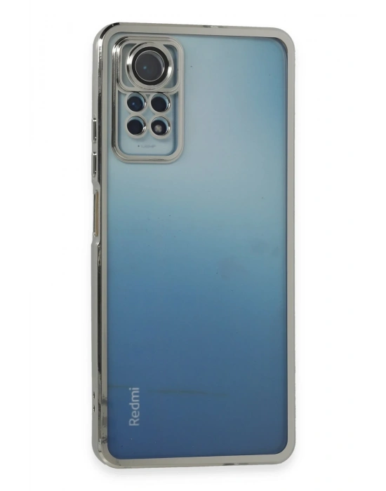 Newface Xiaomi Redmi Note 11 Pro Kılıf Razer Lensli Silikon - Gümüş