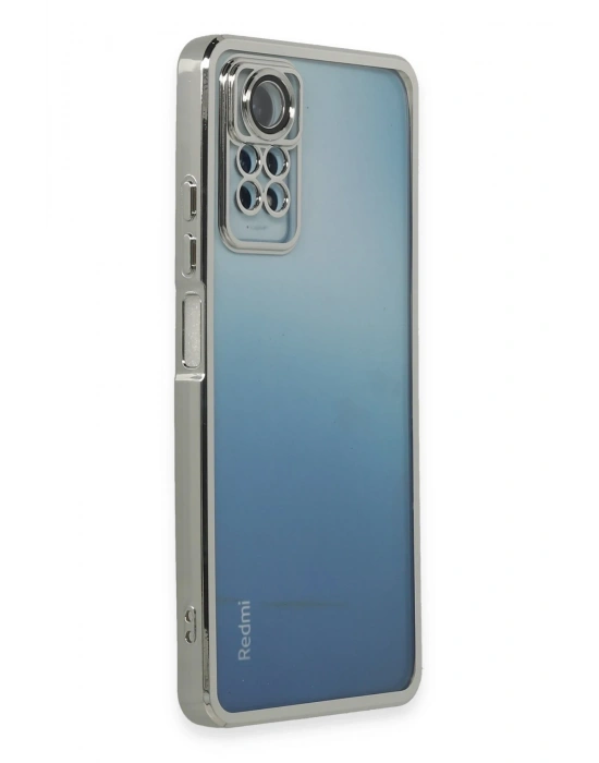 Newface Xiaomi Redmi Note 11 Pro Kılıf Razer Lensli Silikon - Gümüş