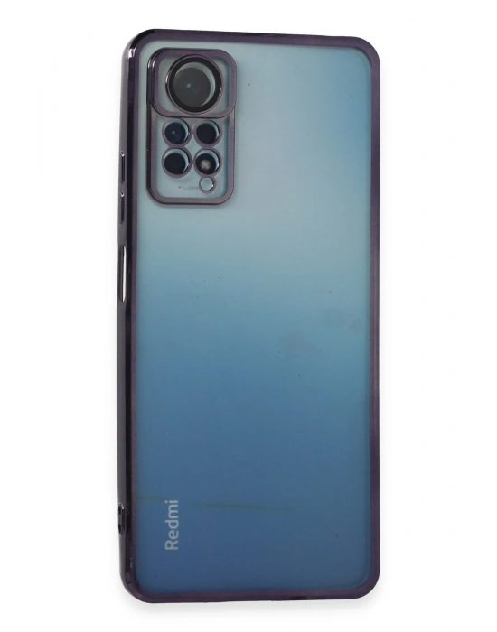 Newface Xiaomi Redmi Note 11 Pro Kılıf Razer Lensli Silikon - Mor
