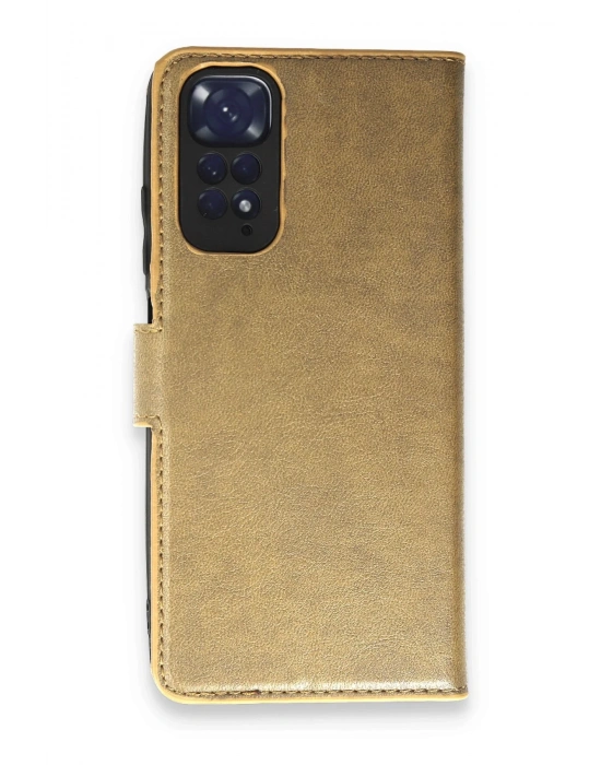 Newface Xiaomi Redmi Note 11 Pro Kılıf Trend S Plus Kapaklı Kılıf - Gold