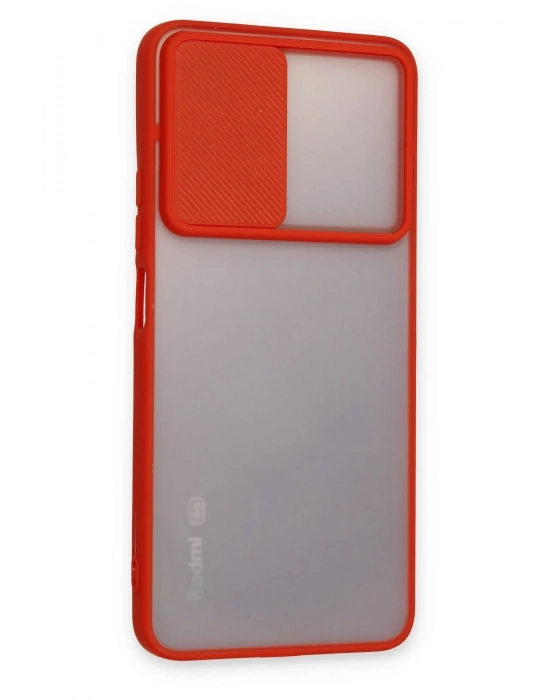 Newface Xiaomi Redmi Note 11 Pro Plus 5G Kılıf Palm Buzlu Kamera Sürgülü Silikon - Kırmızı