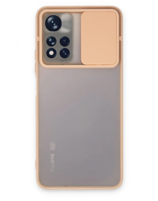 Newface Xiaomi Redmi Note 11 Pro Plus 5G Kılıf Palm Buzlu Kamera Sürgülü Silikon - Pembe