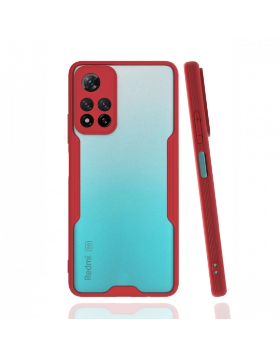 Newface Xiaomi Redmi Note 11 Pro Plus 5G Kılıf Platin Silikon - Kırmızı