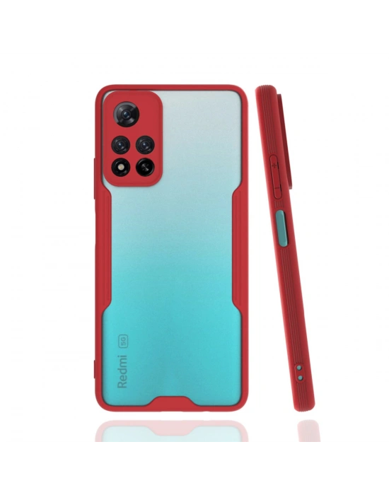 Newface Xiaomi Redmi Note 11 Pro Plus 5G Kılıf Platin Silikon - Kırmızı