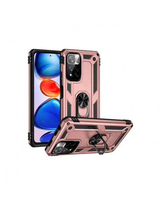 Newface Xiaomi Redmi Note 11 Pro Plus 5G Kılıf Sofya Yüzüklü Silikon Kapak - Rose