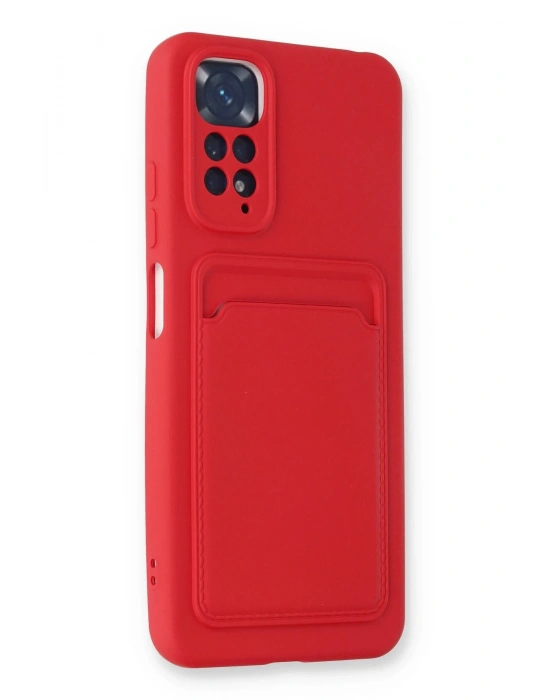 Newface Xiaomi Redmi Note 11S Kılıf Kelvin Kartvizitli Silikon - Kırmızı