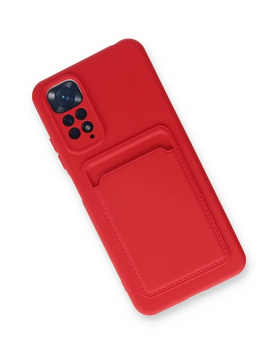 Newface Xiaomi Redmi Note 11S Kılıf Kelvin Kartvizitli Silikon - Kırmızı