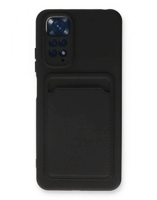 Newface Xiaomi Redmi Note 11S Kılıf Kelvin Kartvizitli Silikon - Siyah