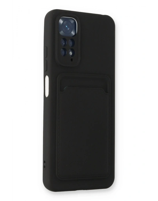 Newface Xiaomi Redmi Note 11S Kılıf Kelvin Kartvizitli Silikon - Siyah