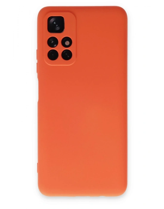 Newface Xiaomi Redmi Note 11T Kılıf Nano içi Kadife Silikon - Turuncu