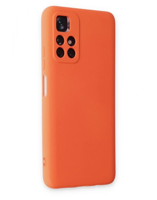 Newface Xiaomi Redmi Note 11T Kılıf Nano içi Kadife Silikon - Turuncu