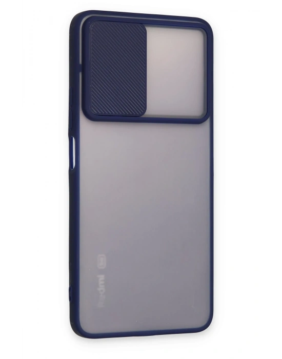 Newface Xiaomi Redmi Note 11T Kılıf Palm Buzlu Kamera Sürgülü Silikon - Lacivert