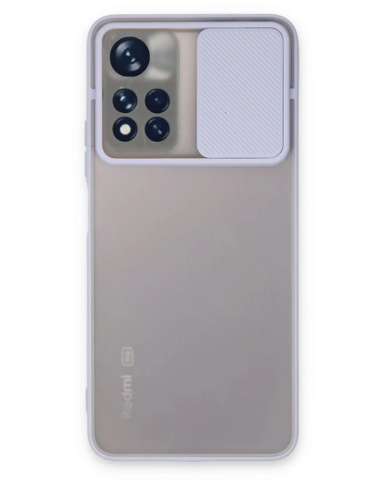 Newface Xiaomi Redmi Note 11T Kılıf Palm Buzlu Kamera Sürgülü Silikon - Lila