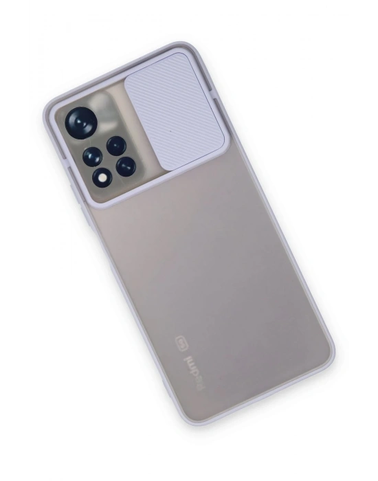 Newface Xiaomi Redmi Note 11T Kılıf Palm Buzlu Kamera Sürgülü Silikon - Lila