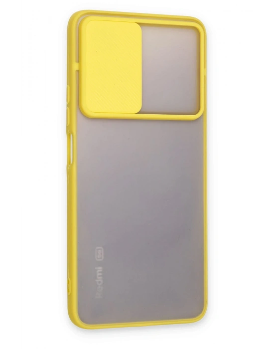 Newface Xiaomi Redmi Note 11T Kılıf Palm Buzlu Kamera Sürgülü Silikon - Sarı