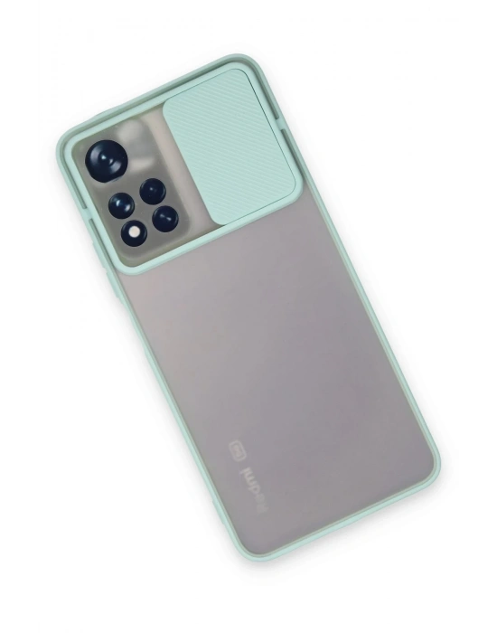 Newface Xiaomi Redmi Note 11T Kılıf Palm Buzlu Kamera Sürgülü Silikon - Turkuaz