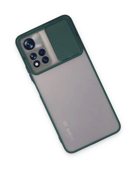 Newface Xiaomi Redmi Note 11T Kılıf Palm Buzlu Kamera Sürgülü Silikon - Yeşil