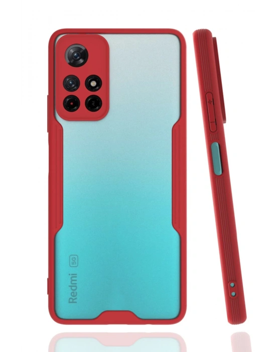 Newface Xiaomi Redmi Note 11T Kılıf Platin Silikon - Kırmızı