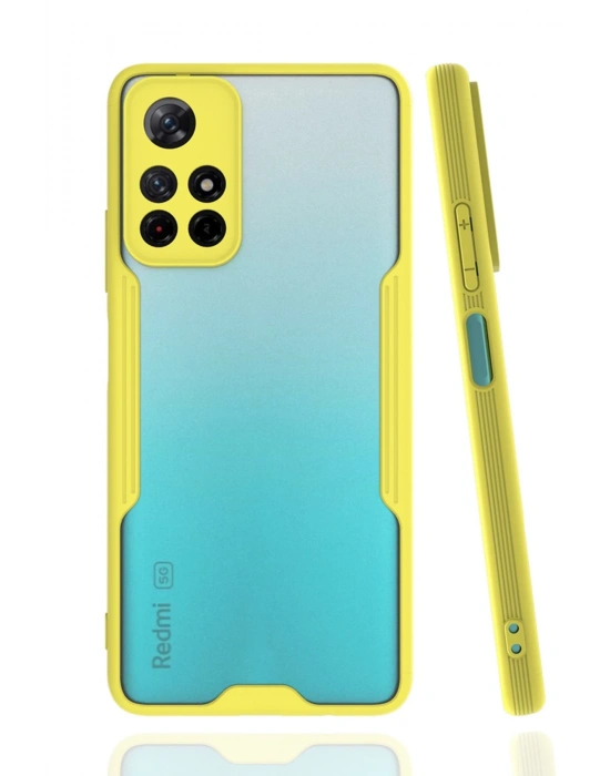 Newface Xiaomi Redmi Note 11T Kılıf Platin Silikon - Sarı