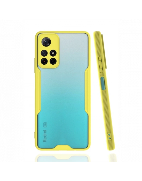Newface Xiaomi Redmi Note 11T Kılıf Platin Silikon - Sarı