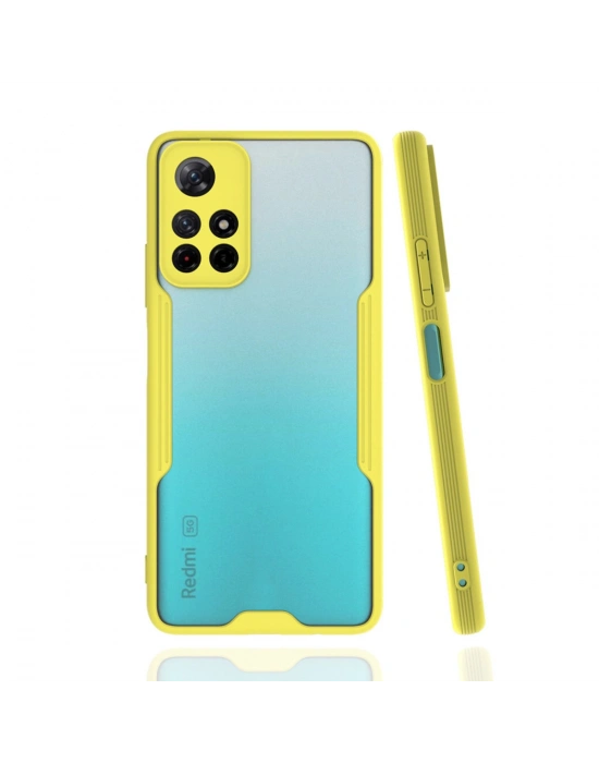 Newface Xiaomi Redmi Note 11T Kılıf Platin Silikon - Sarı