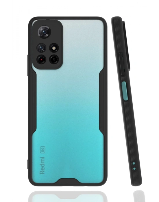 Newface Xiaomi Redmi Note 11T Kılıf Platin Silikon - Siyah