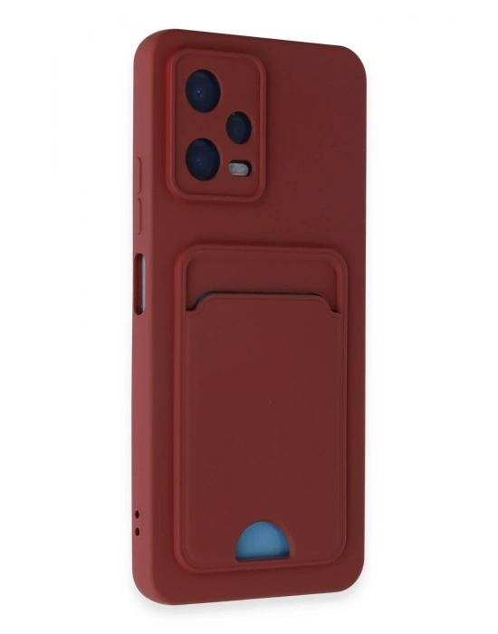 Newface Xiaomi Redmi Note 12 4G Kılıf Kelvin Kartvizitli Silikon - Bordo