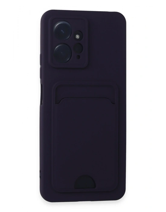 Newface Xiaomi Redmi Note 12 4G Kılıf Kelvin Kartvizitli Silikon - Derin Mor
