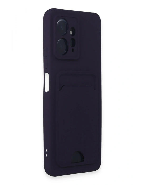 Newface Xiaomi Redmi Note 12 4G Kılıf Kelvin Kartvizitli Silikon - Derin Mor
