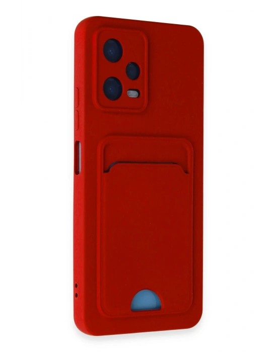 Newface Xiaomi Redmi Note 12 4G Kılıf Kelvin Kartvizitli Silikon - Kırmızı