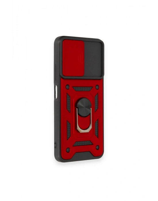 Newface Xiaomi Redmi Note 12 4G Kılıf Pars Lens Yüzüklü Silikon - Kırmızı