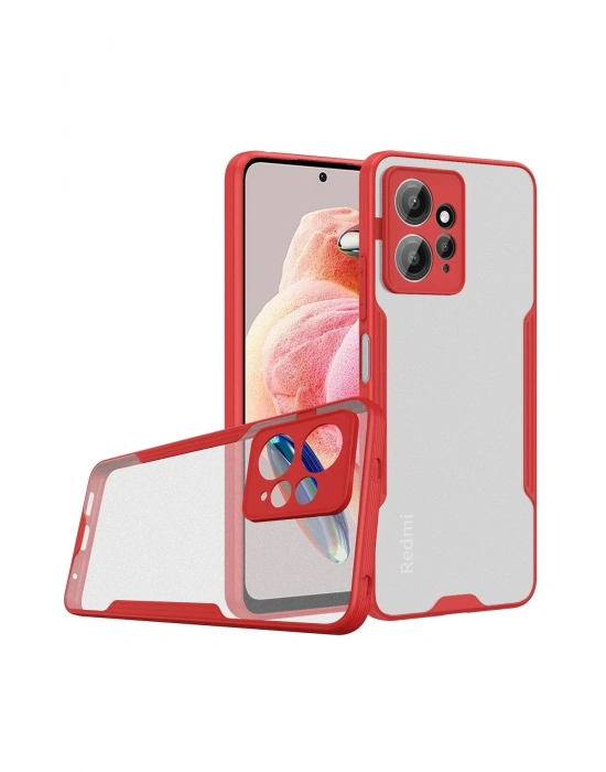 Newface Xiaomi Redmi Note 12 4G Kılıf Platin Silikon - Kırmızı