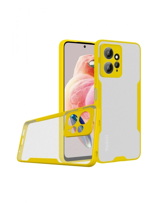 Newface Xiaomi Redmi Note 12 4G Kılıf Platin Silikon - Sarı