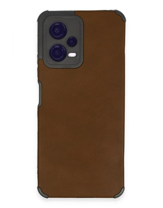 Newface Xiaomi Redmi Note 12 5G Kılıf Loop Deri Silikon - Kahverengi