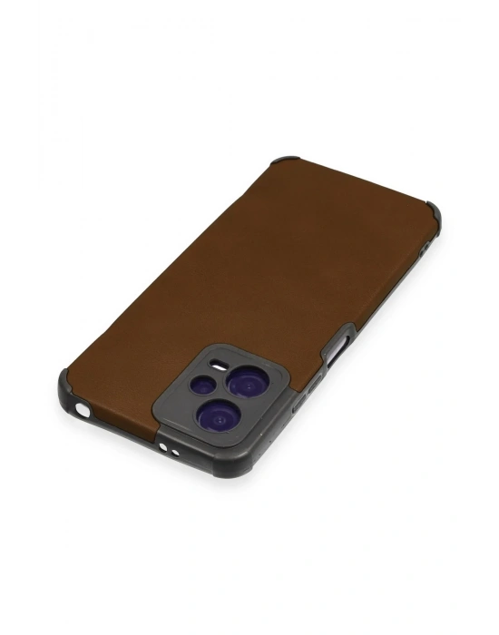 Newface Xiaomi Redmi Note 12 5G Kılıf Loop Deri Silikon - Kahverengi