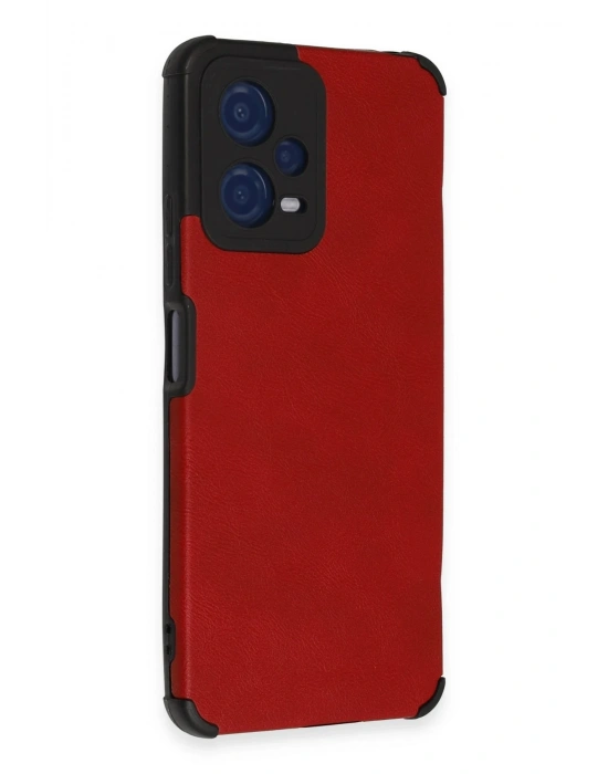 Newface Xiaomi Redmi Note 12 5G Kılıf Loop Deri Silikon - Kırmızı