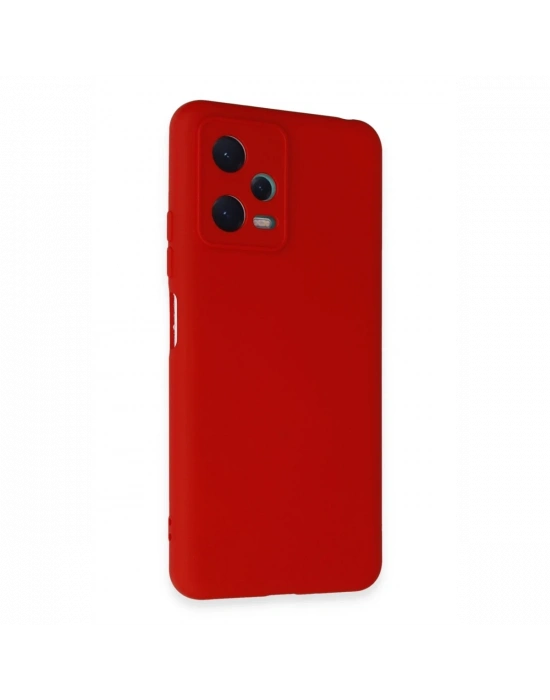 Newface Xiaomi Redmi Note 12 5G Kılıf Nano içi Kadife Silikon - Kırmızı