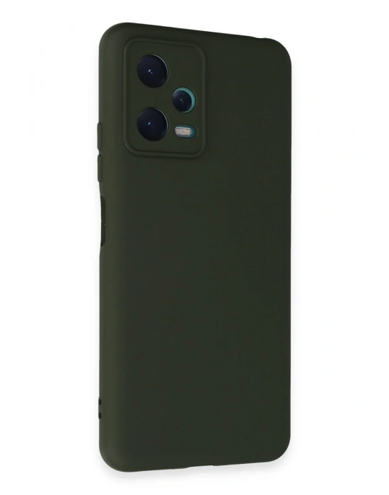 Newface Xiaomi Redmi Note 12 5G Kılıf Nano içi Kadife Silikon - Koyu Yeşil