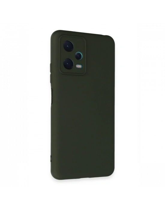 Newface Xiaomi Redmi Note 12 5G Kılıf Nano içi Kadife Silikon - Koyu Yeşil
