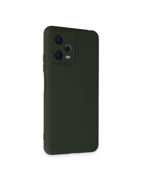 Newface Xiaomi Redmi Note 12 5G Kılıf Nano içi Kadife Silikon - Koyu Yeşil