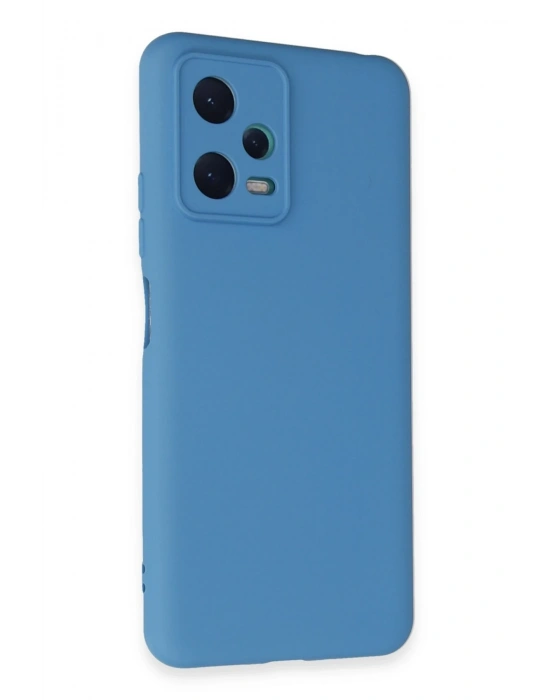 Newface Xiaomi Redmi Note 12 5G Kılıf Nano içi Kadife Silikon - Mavi