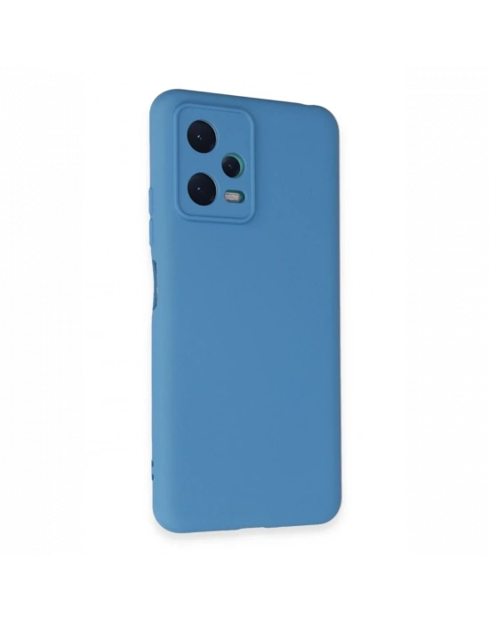 Newface Xiaomi Redmi Note 12 5G Kılıf Nano içi Kadife Silikon - Mavi