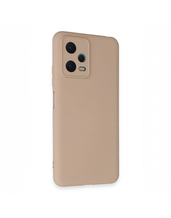 Newface Xiaomi Redmi Note 12 5G Kılıf Nano içi Kadife Silikon - Pudra