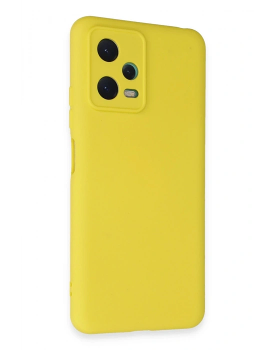 Newface Xiaomi Redmi Note 12 5G Kılıf Nano içi Kadife Silikon - Sarı