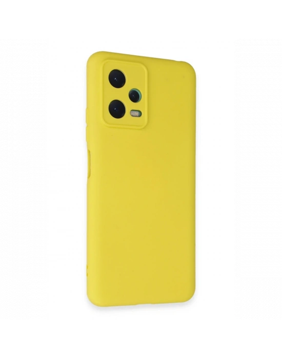 Newface Xiaomi Redmi Note 12 5G Kılıf Nano içi Kadife Silikon - Sarı