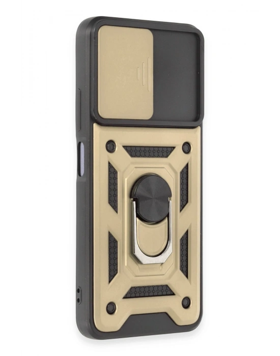 Newface Xiaomi Redmi Note 12 5G Kılıf Pars Lens Yüzüklü Silikon - Gold